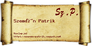 Szemán Patrik névjegykártya