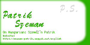 patrik szeman business card